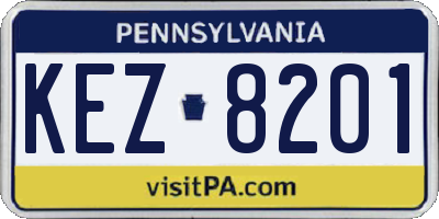 PA license plate KEZ8201
