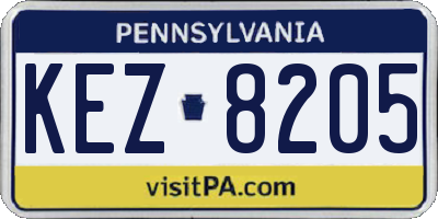 PA license plate KEZ8205