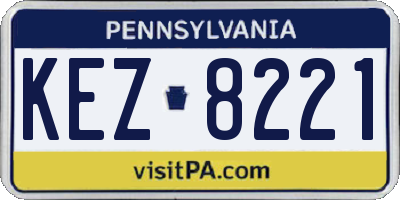 PA license plate KEZ8221