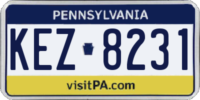 PA license plate KEZ8231