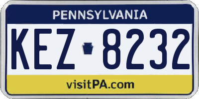 PA license plate KEZ8232