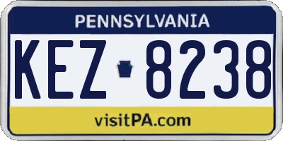 PA license plate KEZ8238
