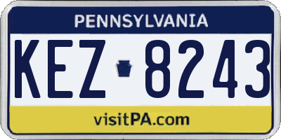 PA license plate KEZ8243