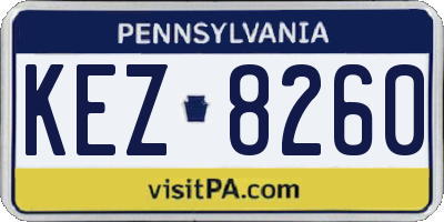 PA license plate KEZ8260