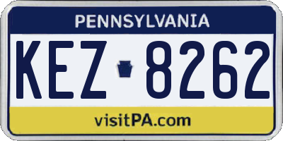 PA license plate KEZ8262