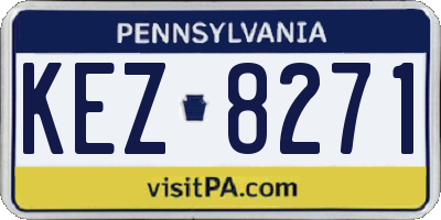 PA license plate KEZ8271