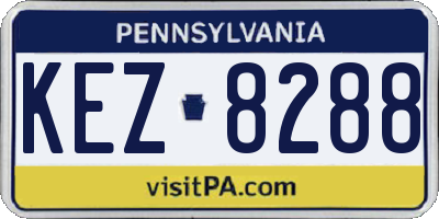PA license plate KEZ8288