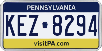 PA license plate KEZ8294