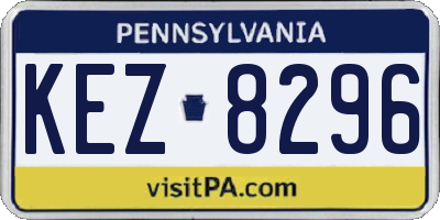 PA license plate KEZ8296
