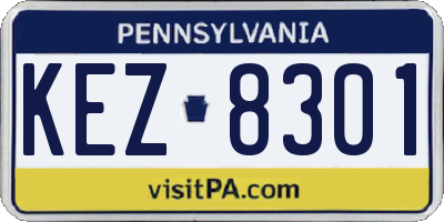 PA license plate KEZ8301