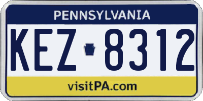 PA license plate KEZ8312