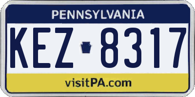 PA license plate KEZ8317