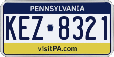PA license plate KEZ8321