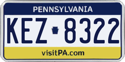 PA license plate KEZ8322