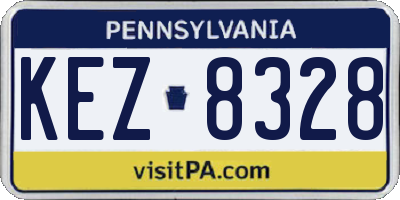 PA license plate KEZ8328