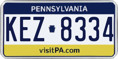 PA license plate KEZ8334