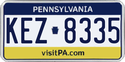 PA license plate KEZ8335