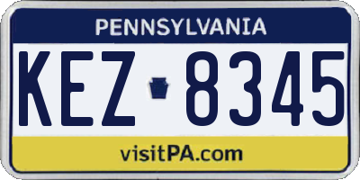 PA license plate KEZ8345