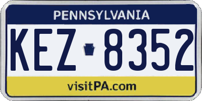 PA license plate KEZ8352