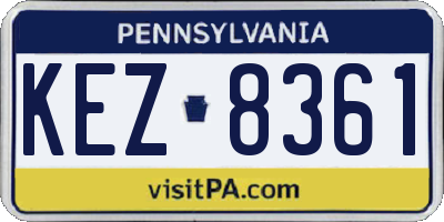 PA license plate KEZ8361