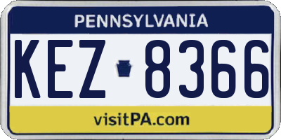 PA license plate KEZ8366