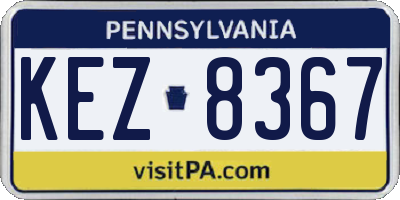 PA license plate KEZ8367