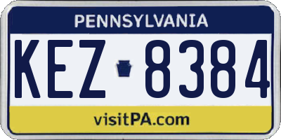 PA license plate KEZ8384