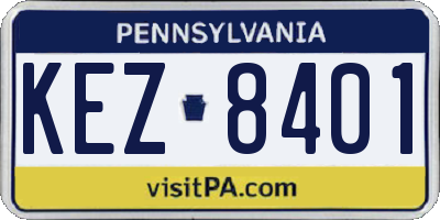 PA license plate KEZ8401