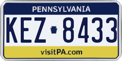 PA license plate KEZ8433