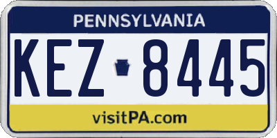 PA license plate KEZ8445