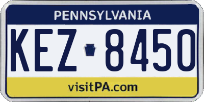 PA license plate KEZ8450