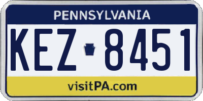 PA license plate KEZ8451
