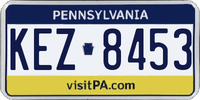 PA license plate KEZ8453