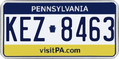 PA license plate KEZ8463