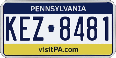 PA license plate KEZ8481