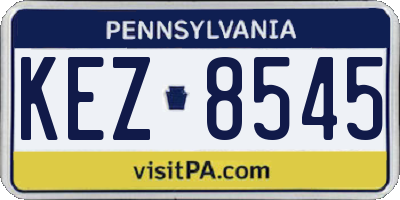 PA license plate KEZ8545