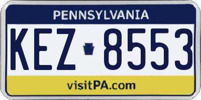 PA license plate KEZ8553