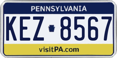 PA license plate KEZ8567
