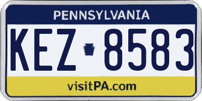 PA license plate KEZ8583