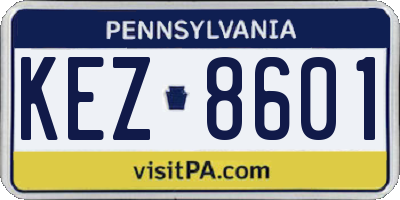 PA license plate KEZ8601