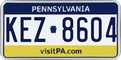 PA license plate KEZ8604