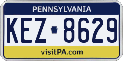 PA license plate KEZ8629