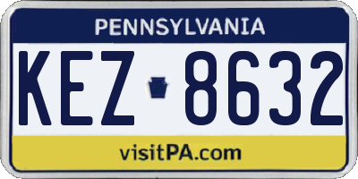 PA license plate KEZ8632