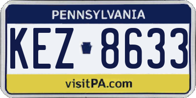 PA license plate KEZ8633