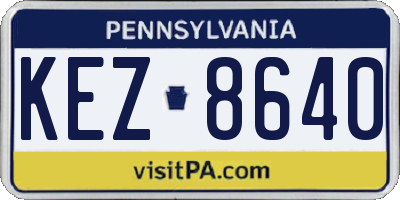 PA license plate KEZ8640