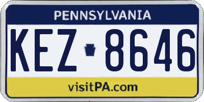 PA license plate KEZ8646