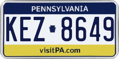 PA license plate KEZ8649