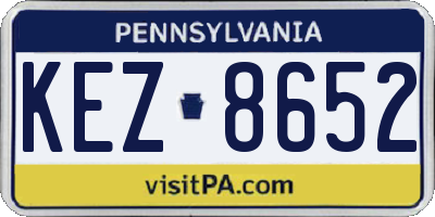 PA license plate KEZ8652
