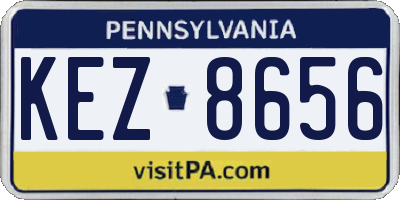 PA license plate KEZ8656