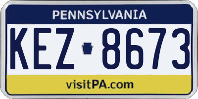 PA license plate KEZ8673